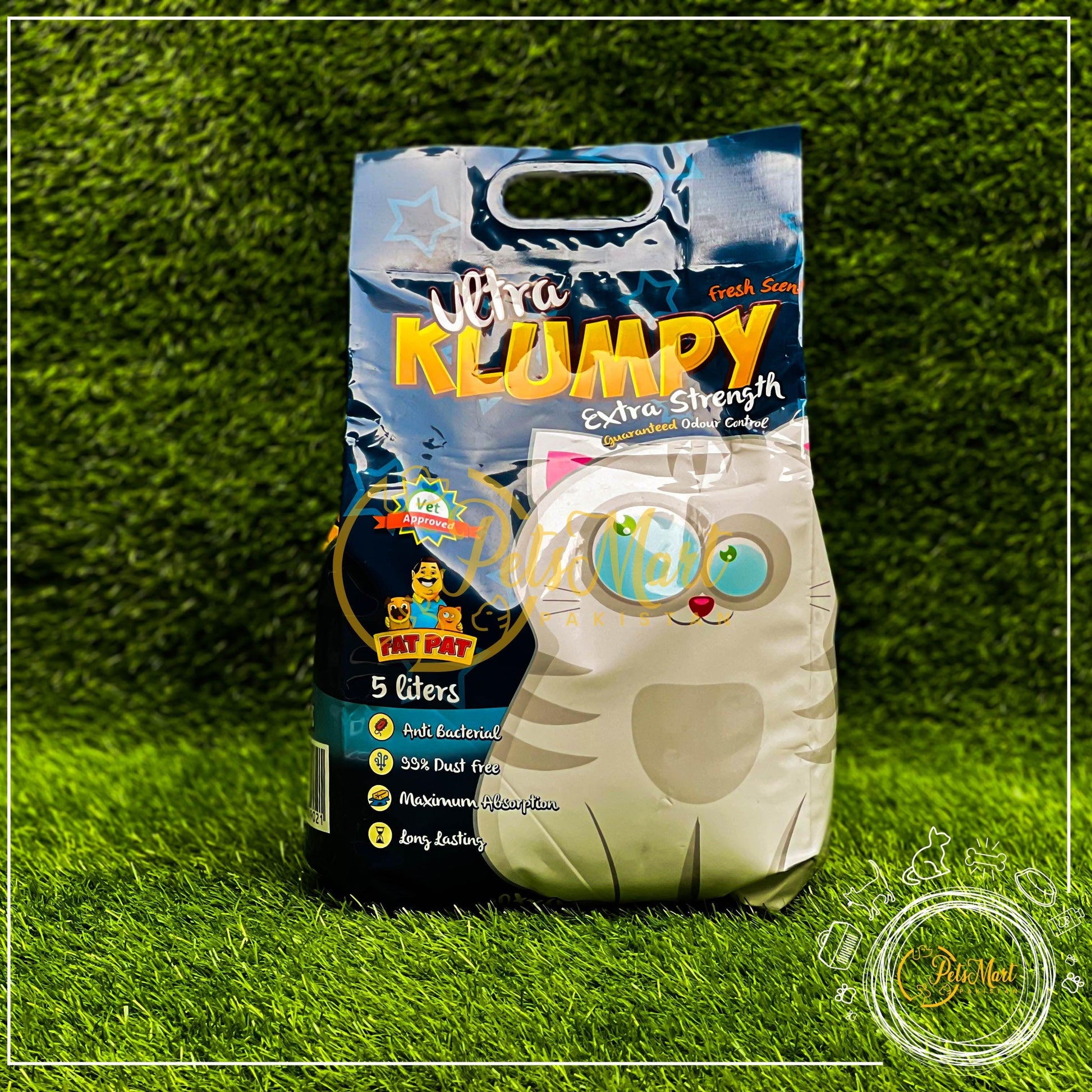 Ultra Klumpy 5Kgs Cat Litter for Kitten/Adult Cats. - Pets Mart Pakistan