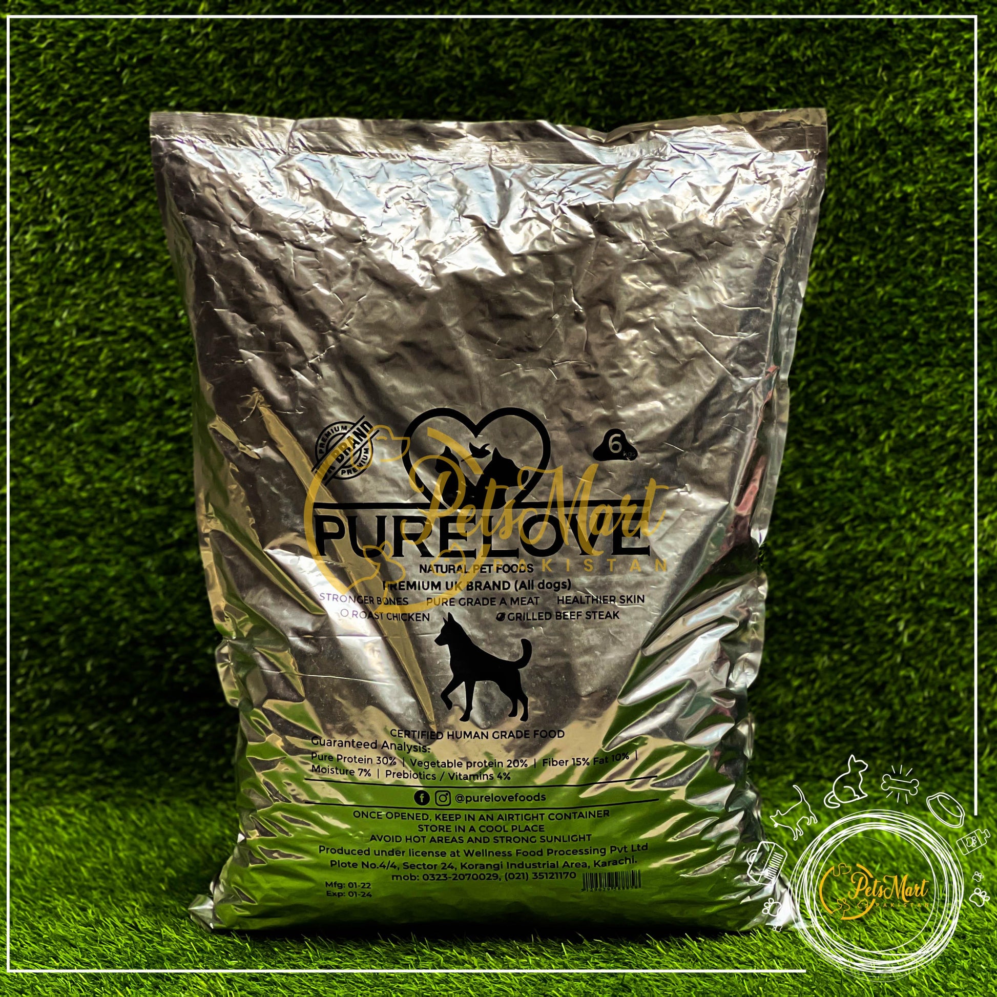 Pure Love Adult Dog Food in Roasted Chicken & Grilled Beef Steak - Pets Mart Pakistan