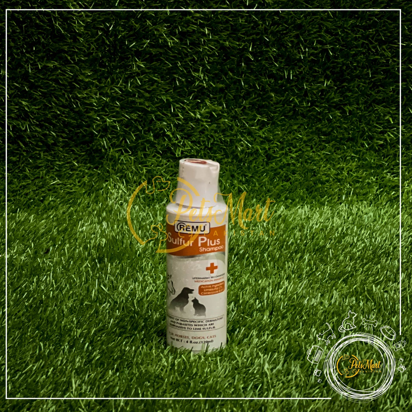 Remu Sulphur Plus Medicated Shampoo in 2 Bottle Sizes - Pets Mart Pakistan