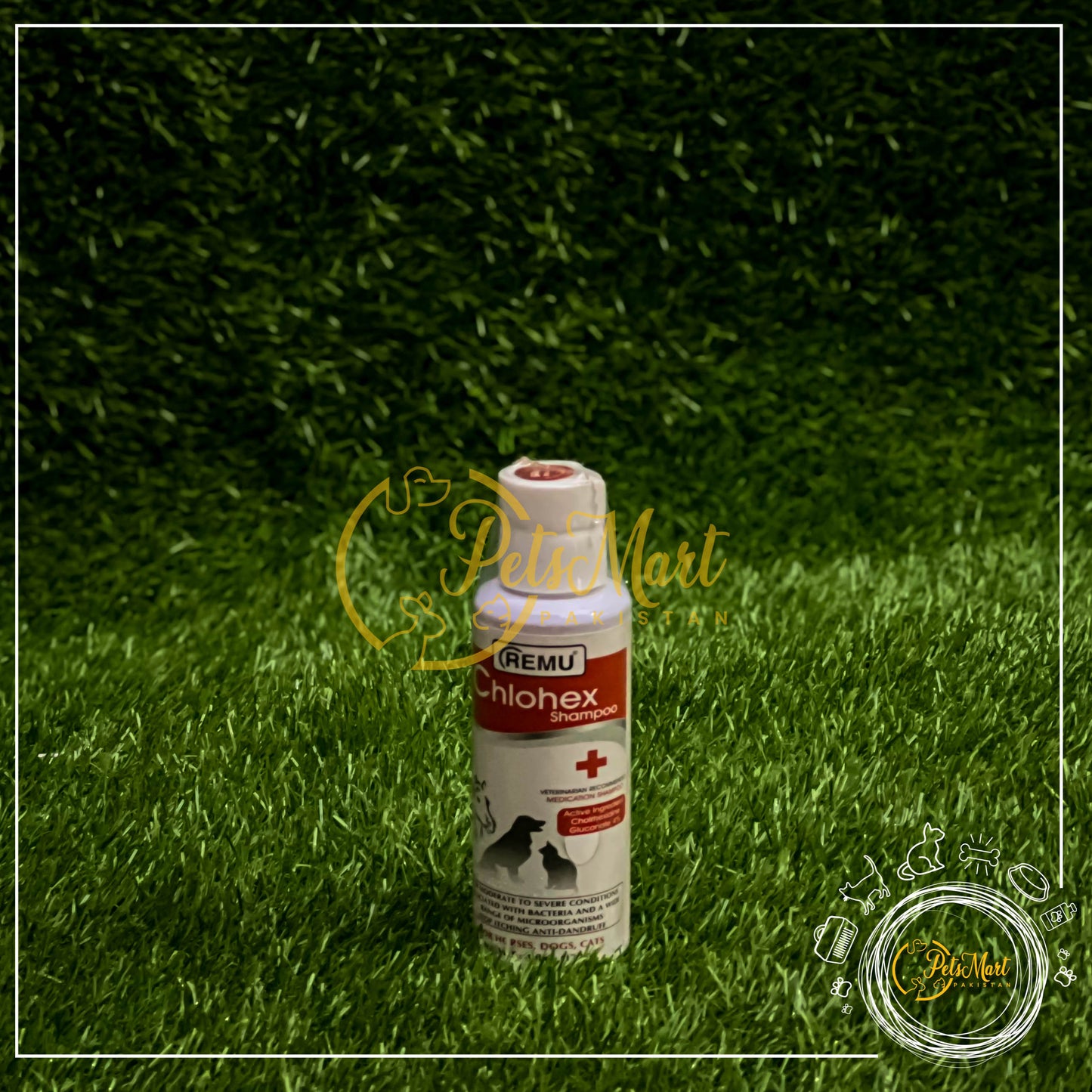 Remu Chlohex Medicated Shampoo in 2 Bottle Sizes - Pets Mart Pakistan