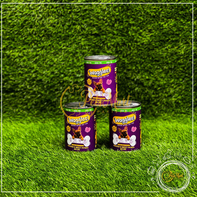 Waggles Dog Wet Food Tins in Four Different Flavors - Pets Mart Pakistan
