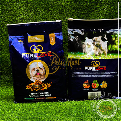 Pure Love Mini Breed Dog Dry Food in 500g & 3Kgs in Two Different Flavors - Pets Mart Pakistan