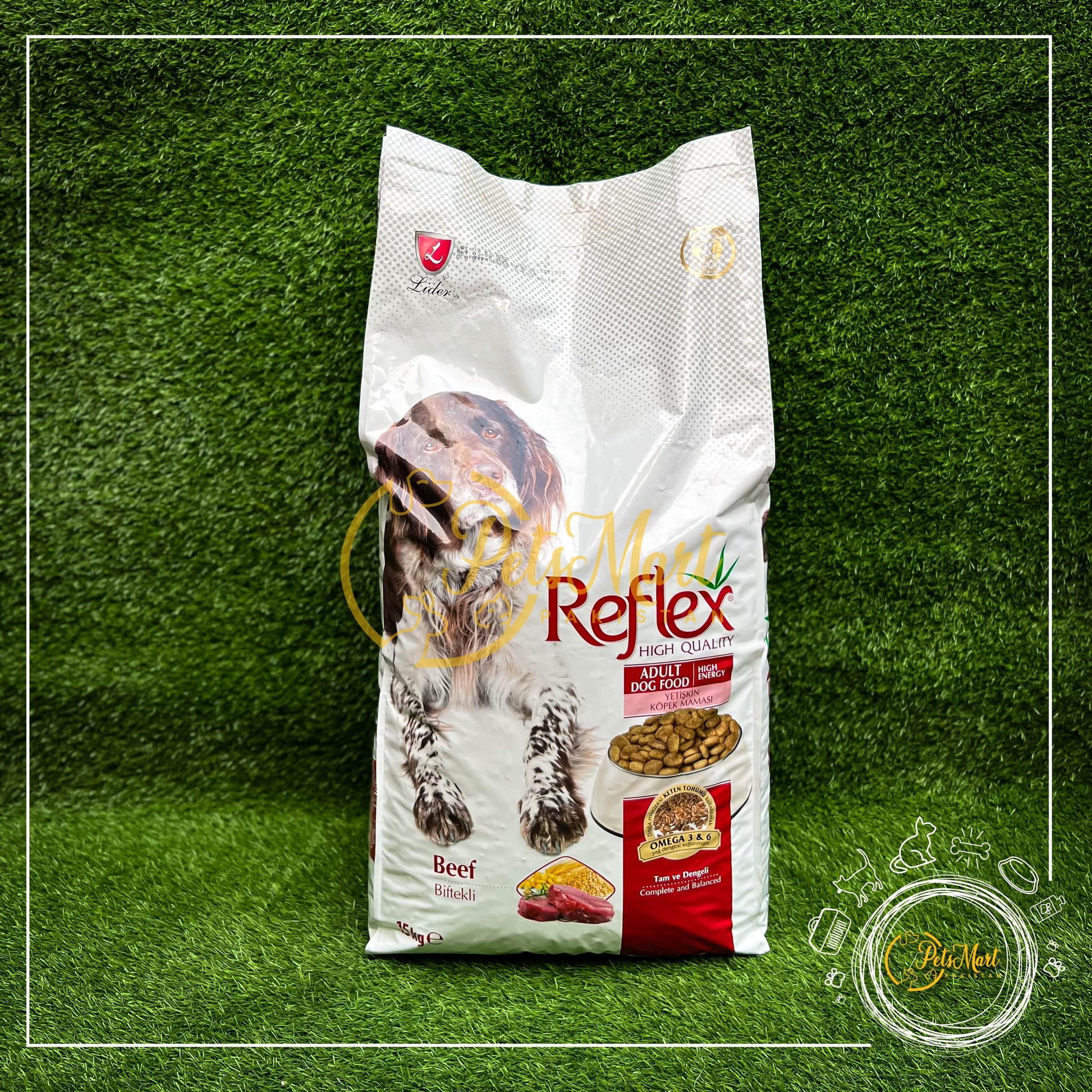 Reflex Beef (Hi Energy) Adult Dog Food in 3Kgs and 15Kgs - Pets Mart Pakistan